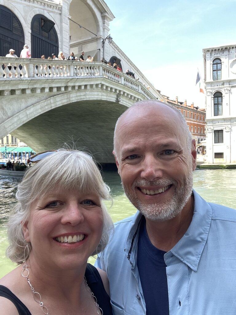 Trafalgar guests Jim and Keely in Italy
