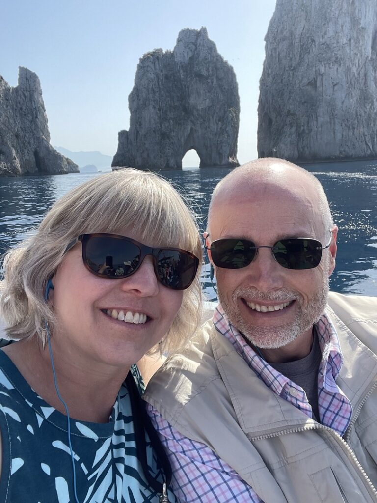 Trafalgar guests Jim and Keely in Italy