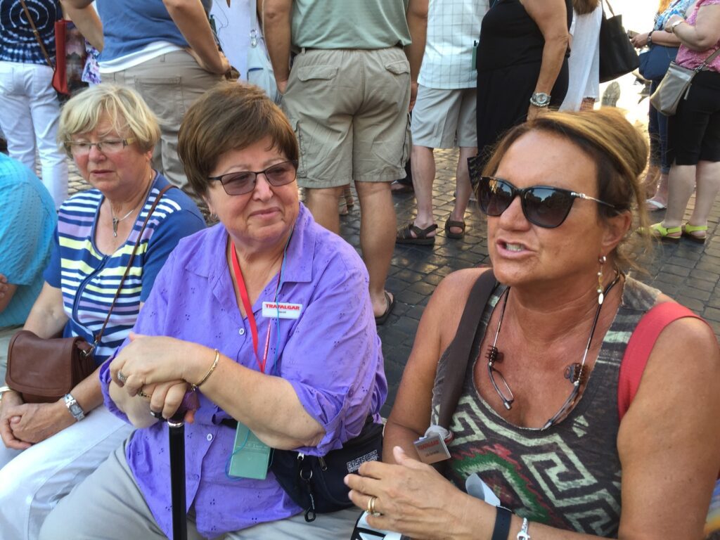 Janet with Travel Director Lydia on Trafalgar Italy trip