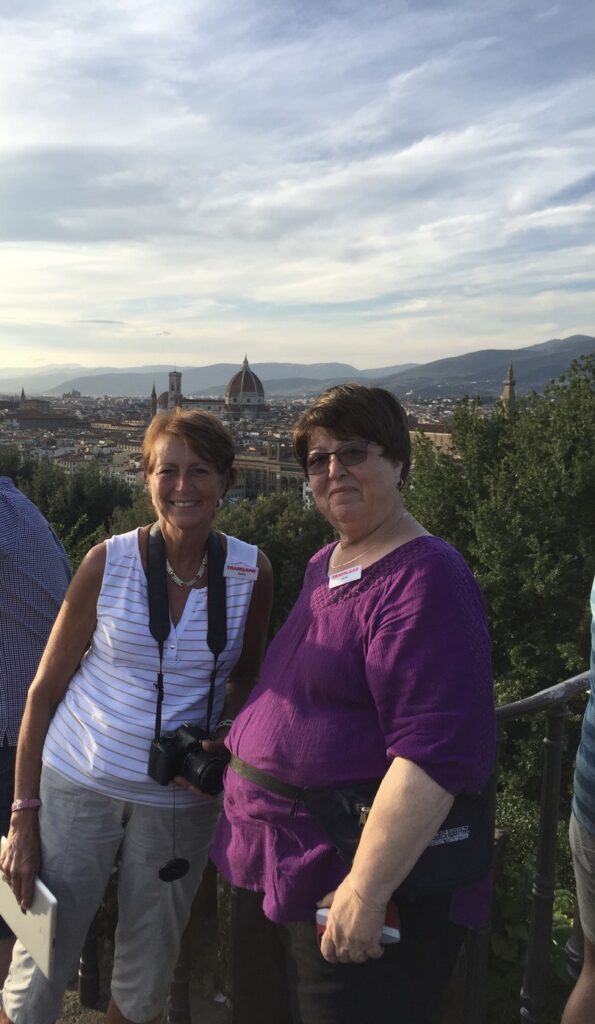 Judy and sister Janet in Florence on Trafalgar Italy trip