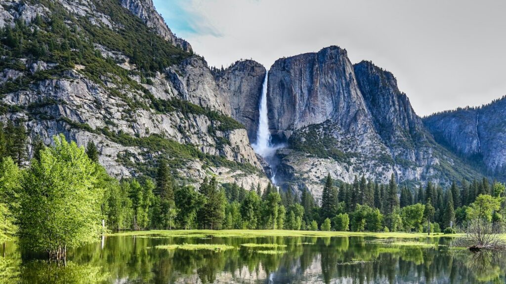A view of Yosemite National Park's Horsetail Fall - an epic on-land water experience