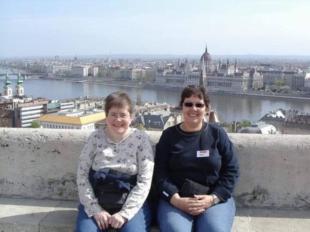 Tracy and her penpal friend travelling Europe together