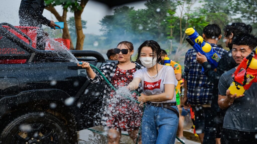 Songkran water fight in Thailand