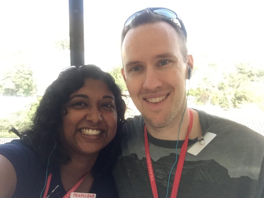 Trafalgar Unlocked Award winner Millie with her husband Ryan in Greece