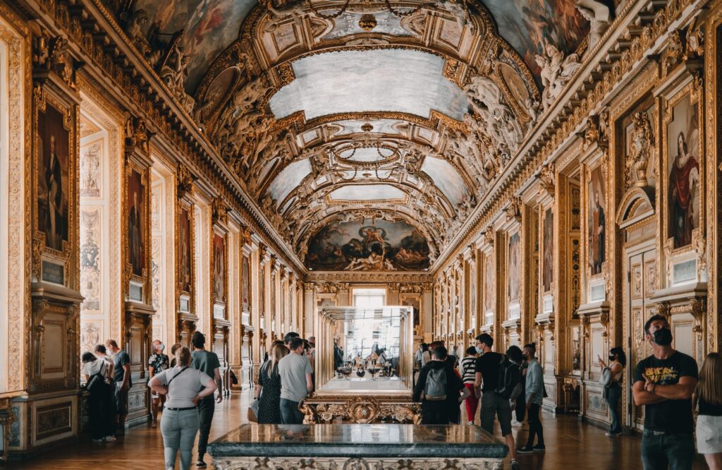 gallery inside the Louvre Museum