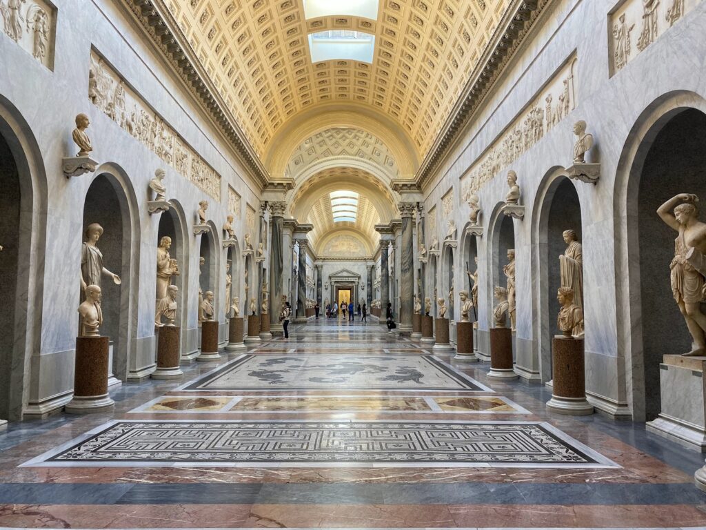 hallway inside the Vatican Museums
