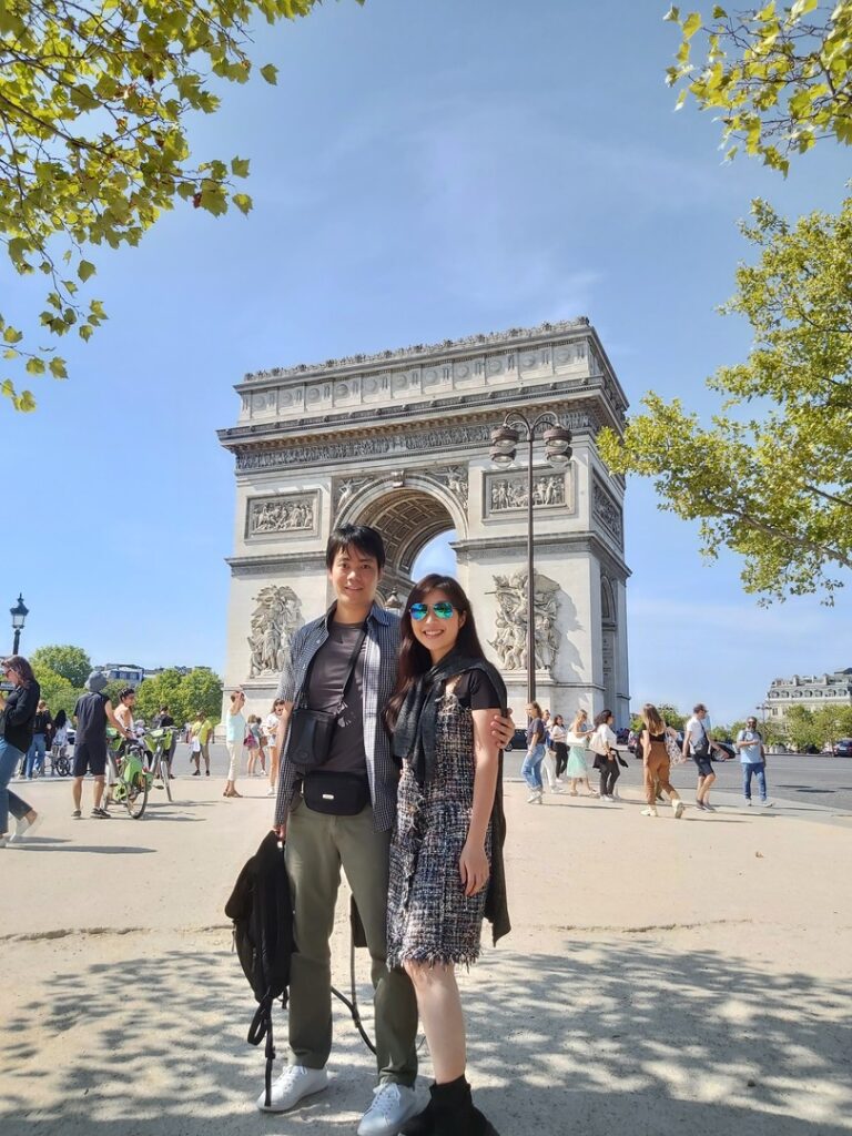 Benedict and his wife in Paris on their Europe tour
