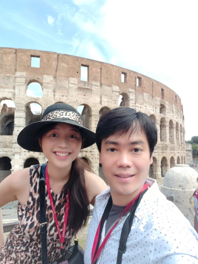 Benedict and his wife at the Colosseum in Rome