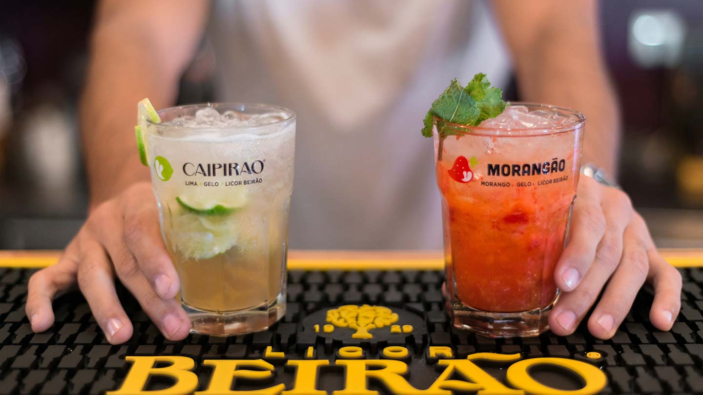 Two glasses of Caipirinha