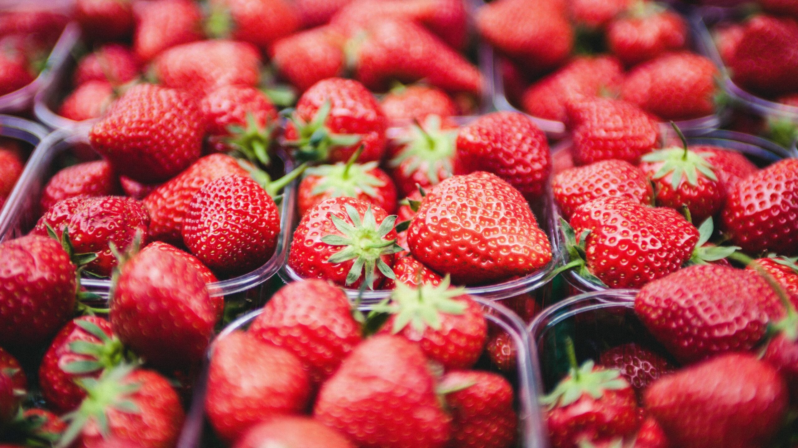 close-up shot of strawberries being prepped for Wimbledon tennis
