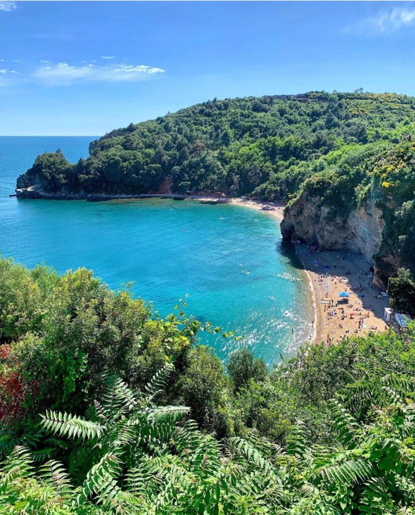 Mogren Beach is beautiful bay of two beaches separated by a rocky outcrop. Lush vegetation grows on the cliffy rocks that surround these beautiful Eastern Europe beaches.