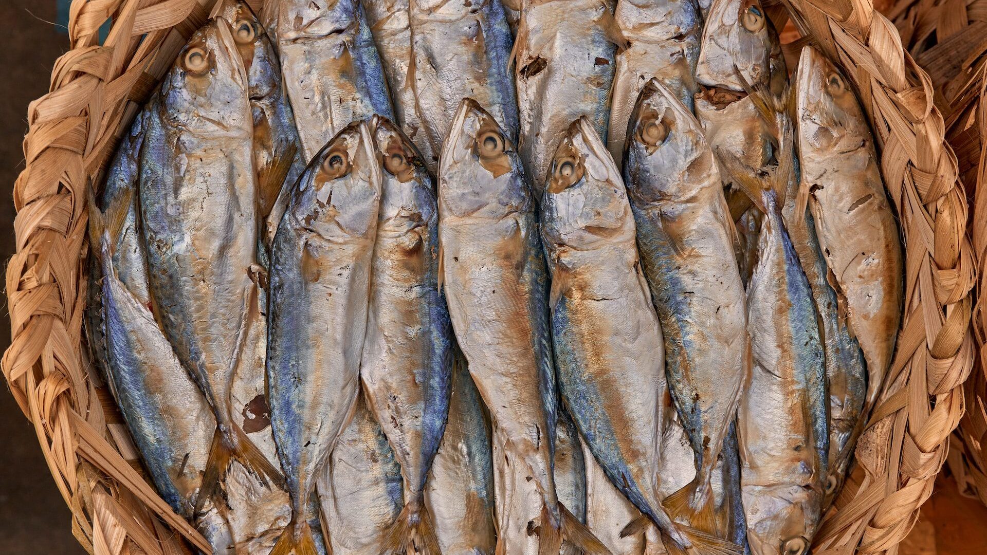 Fresh fish in basket