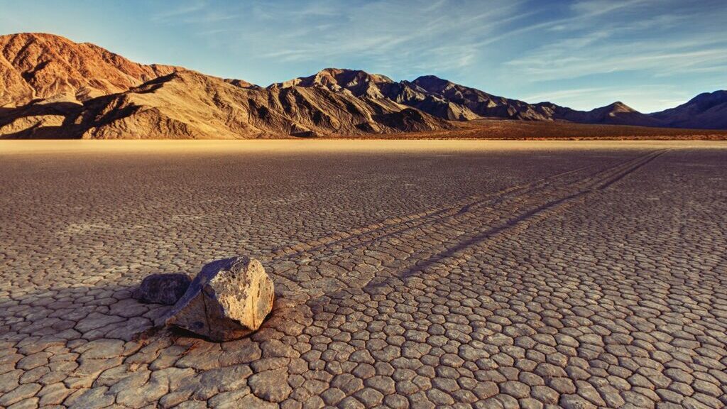 Sailing stones of Death Valley