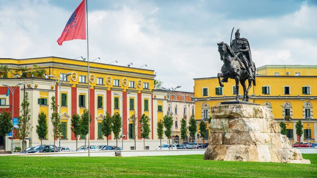 Skanderbed Square in Tirana, Albania