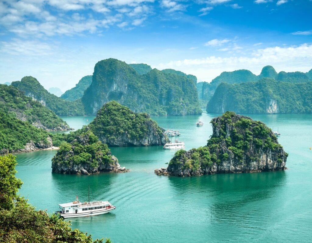 Boats in Vietnamese bay