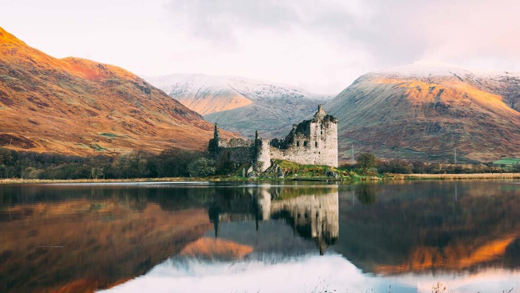 Scottish Highlands with Eilean Donan Castle and Loch Ness
