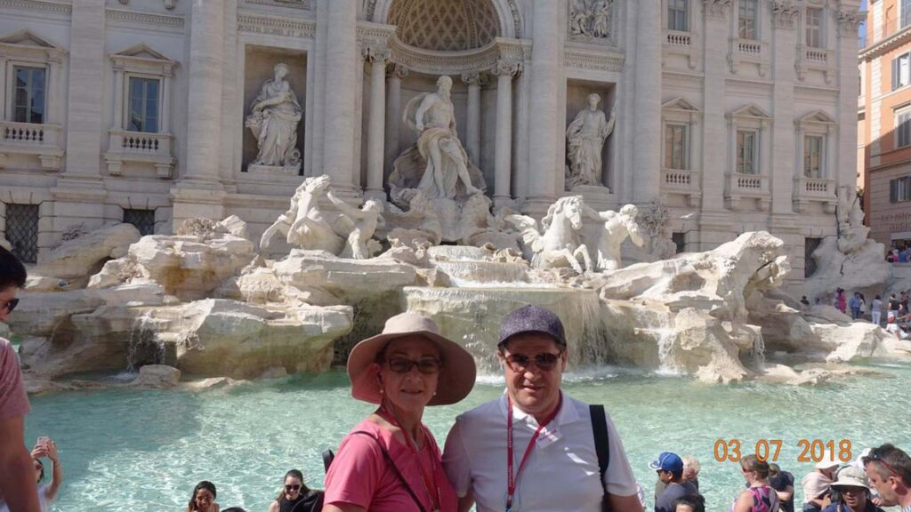 Trafalgar past guest Sermin at the Trevi Fountain in Italy