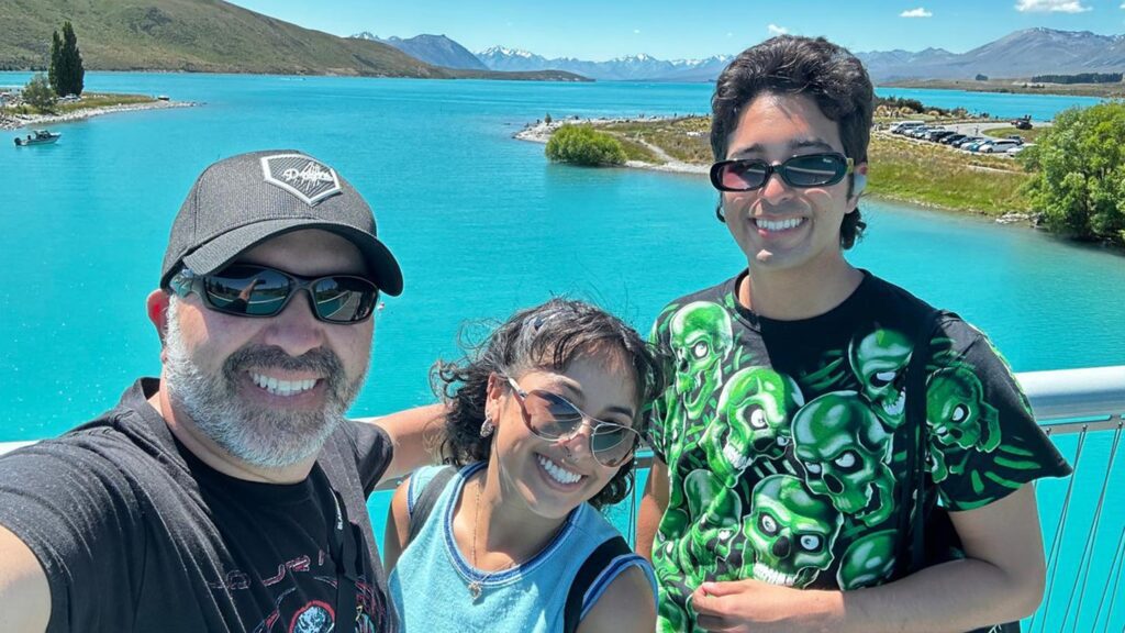 Trafalgar past guest Rudy with his family in New Zealand