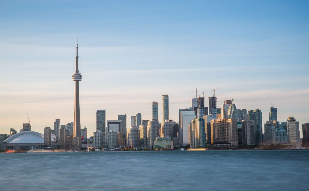 View of the Toronto skyline with CN Tower in the frame