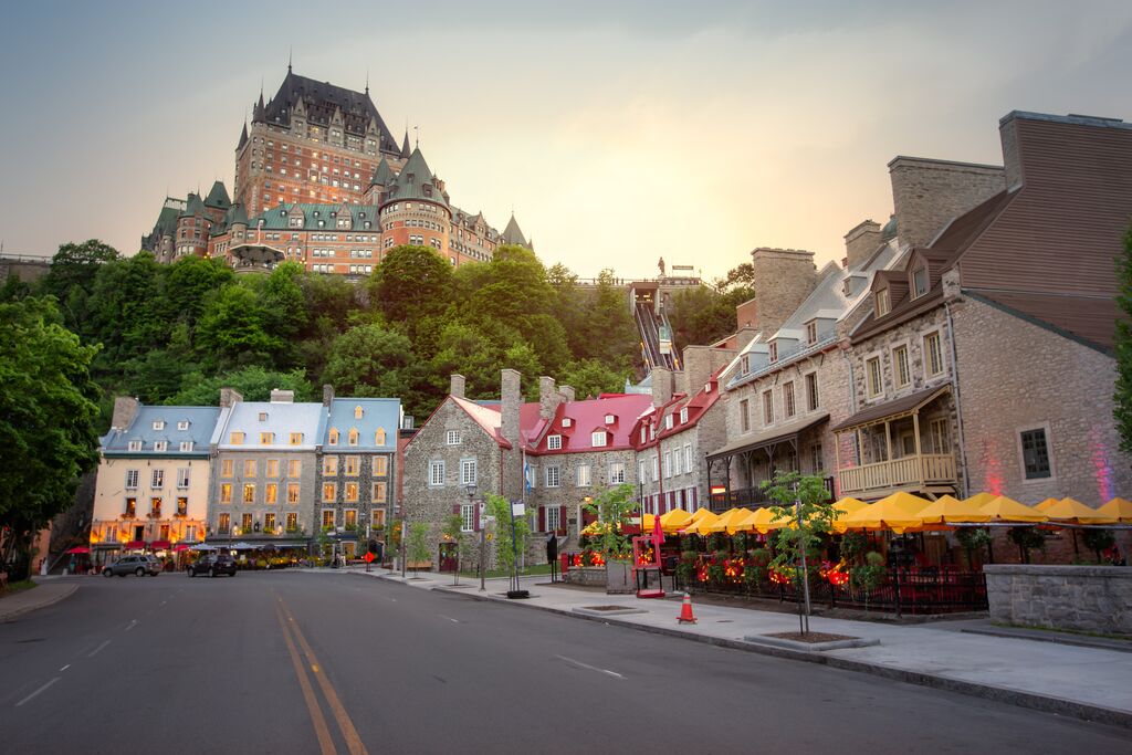 View of Old Quebec City's colourful buildings