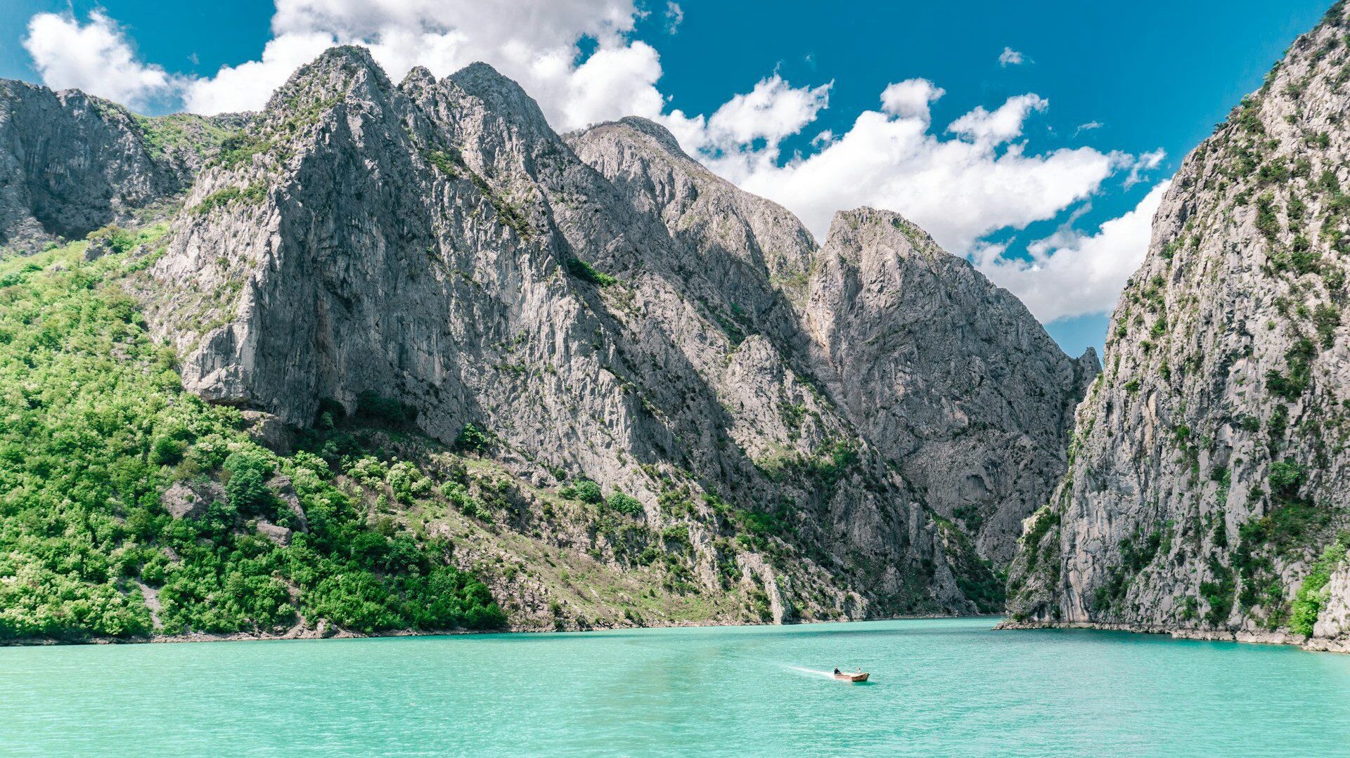 View across the water in the Albanian fjords