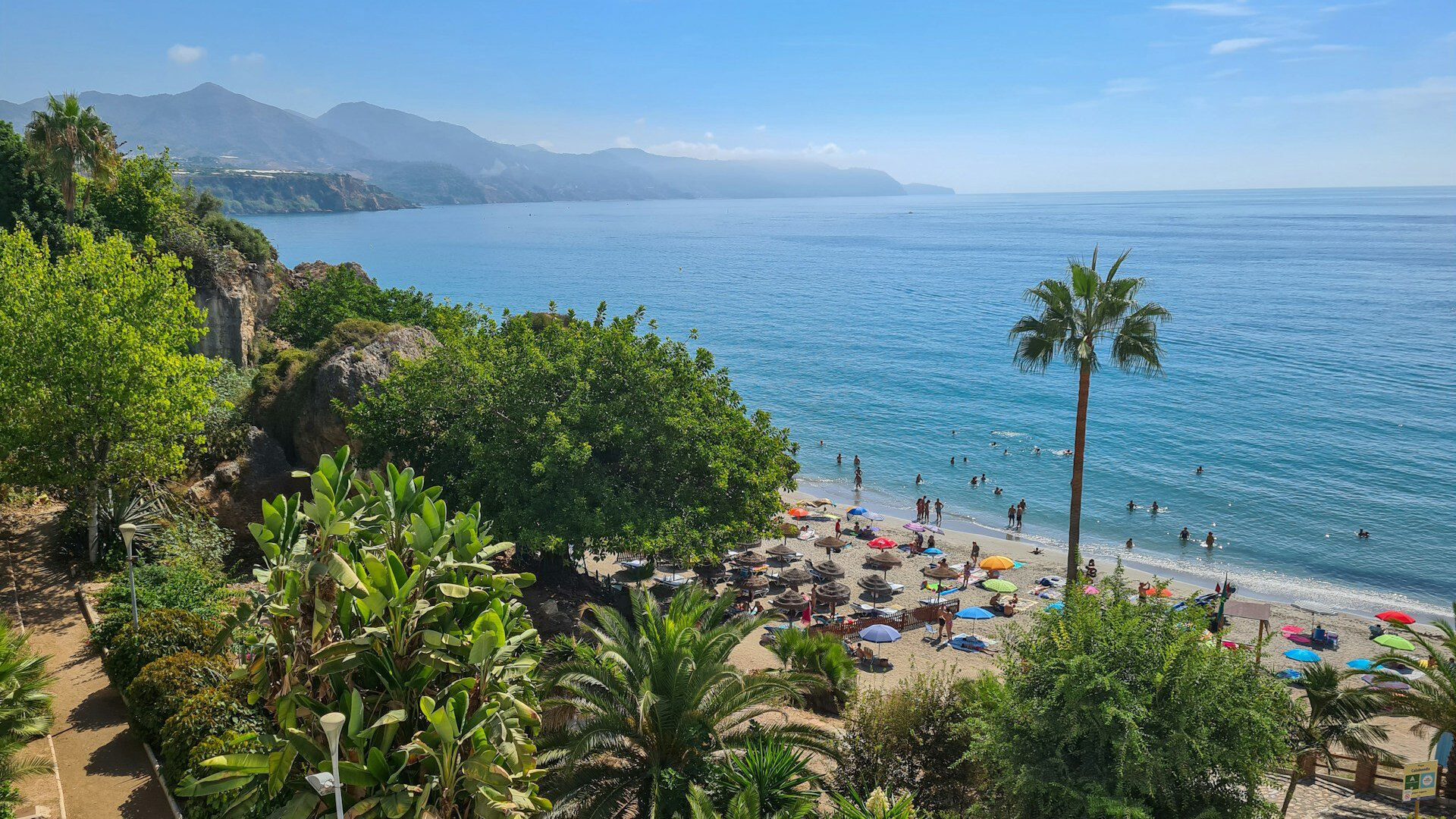 Aerial view of a beach on Costa Del Sol Spain