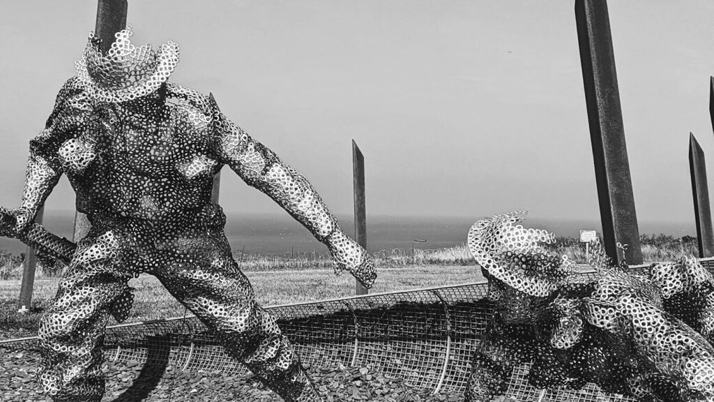 This D-Day memorial statue is found near Gold Beach in Arromanches les Bains, Normandy, France
