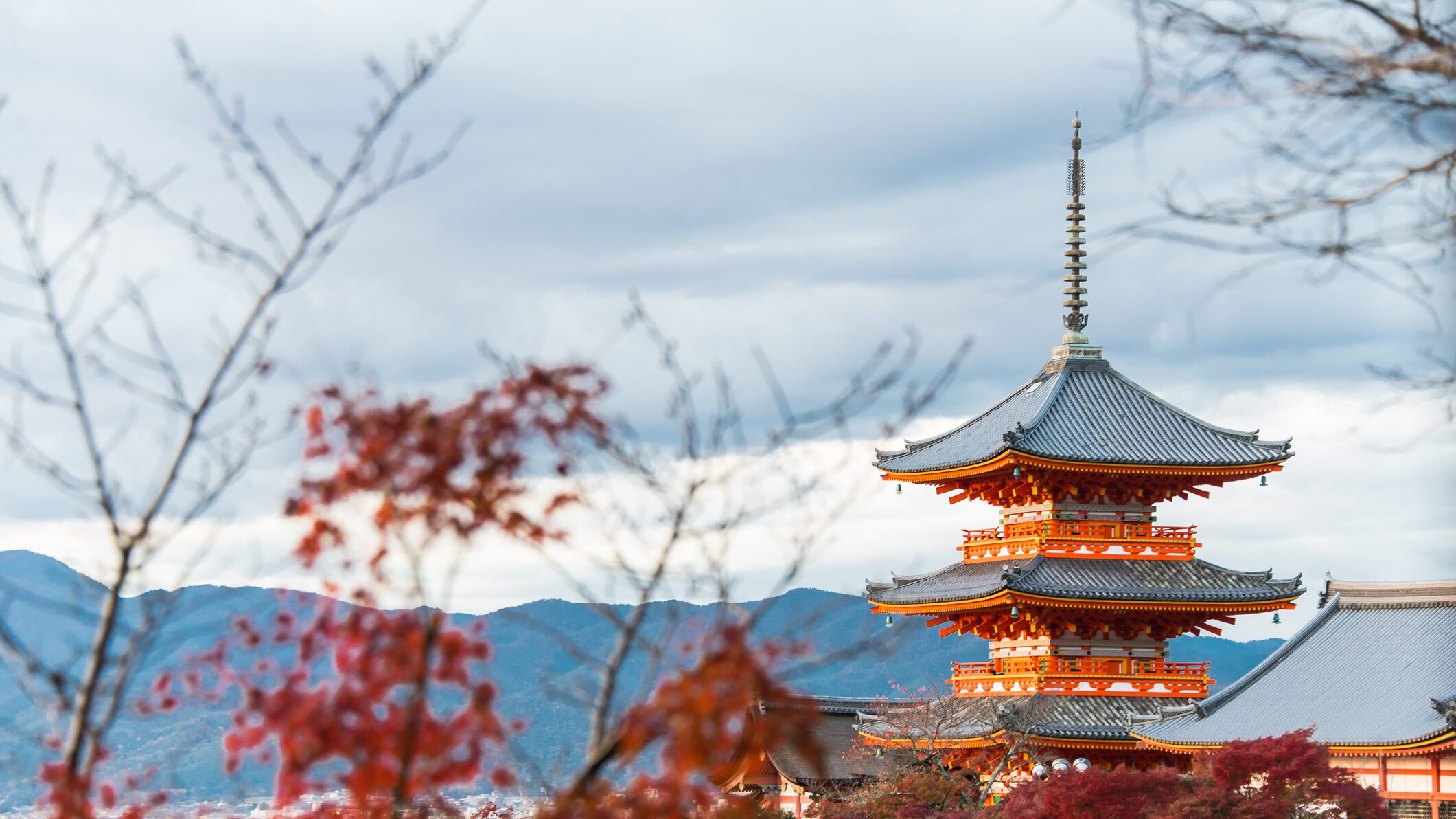 beautiful Japanese landscapes Kiyomizu-dera Pagoda in Kyoto