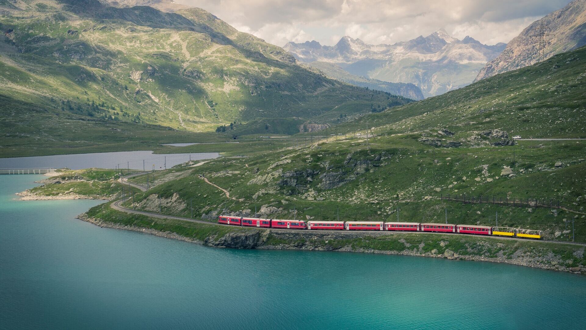 glacier express on the Bernina Pass, Switzerland