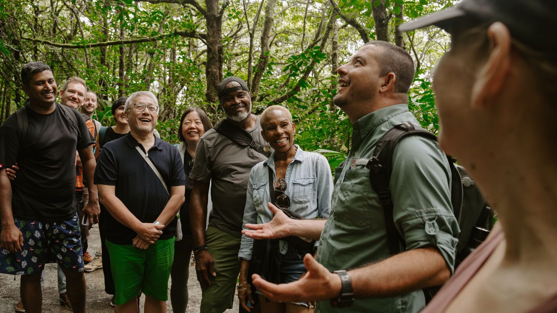 people on tour smiling in costa rica