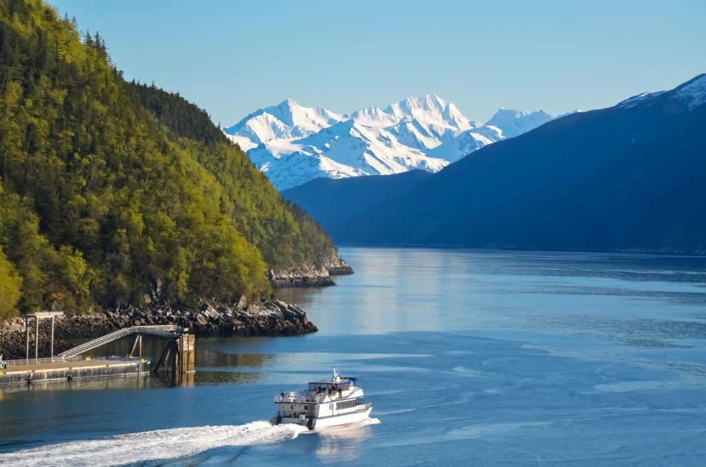 Alaska Lake with boat