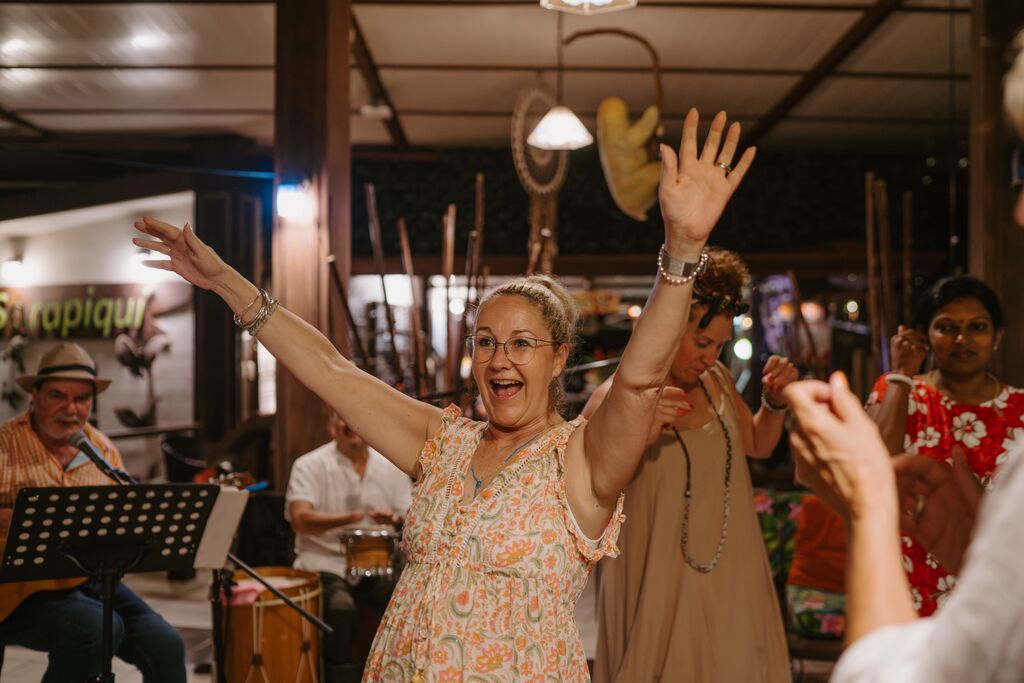 Kate dancing on a Trafalgar tour