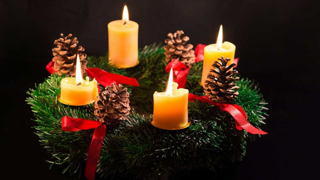 Advent wreath with four candles