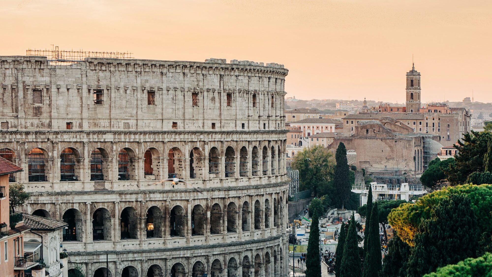 view of colosseum in rome, italy