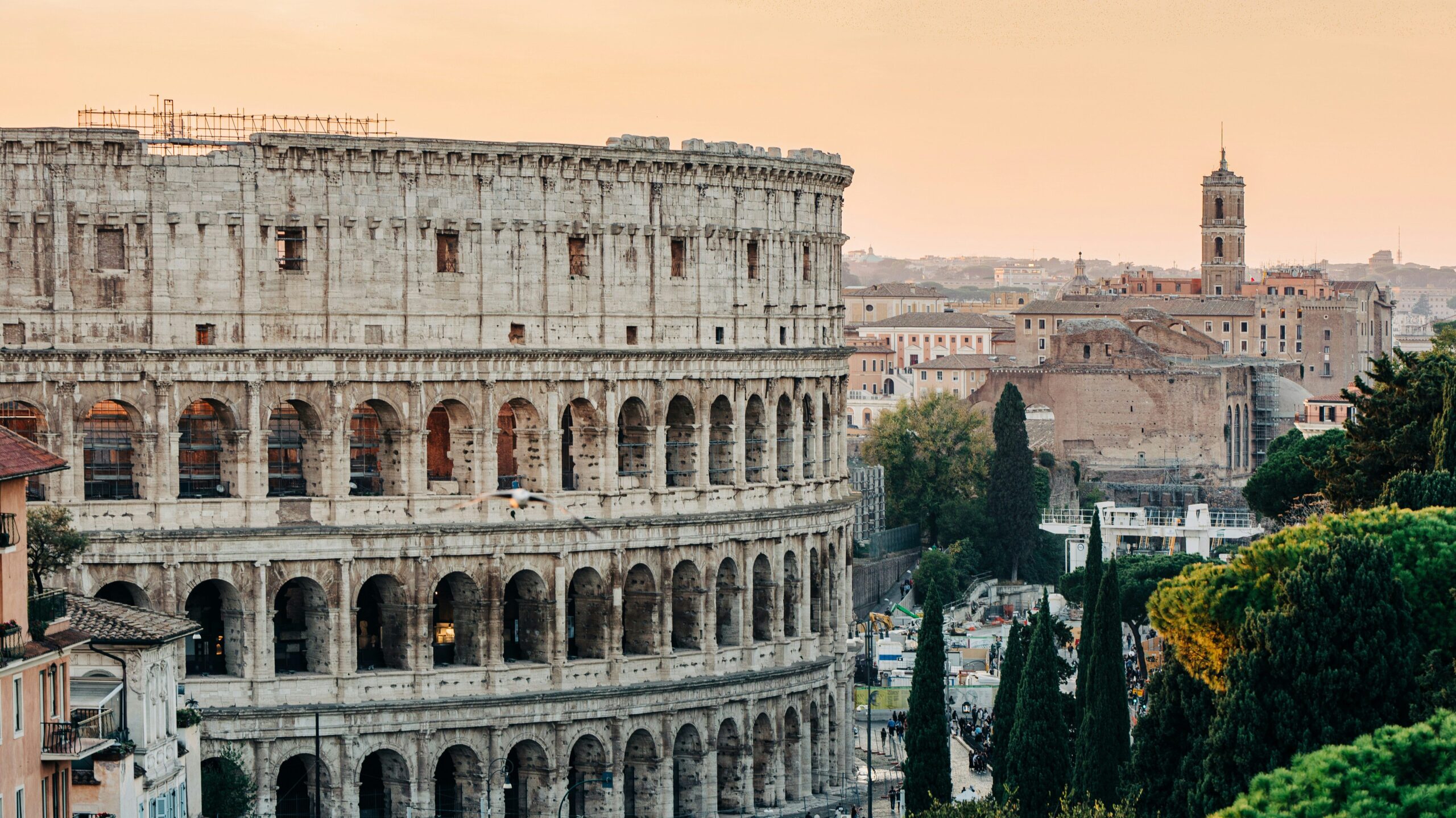 view of rome at sunset