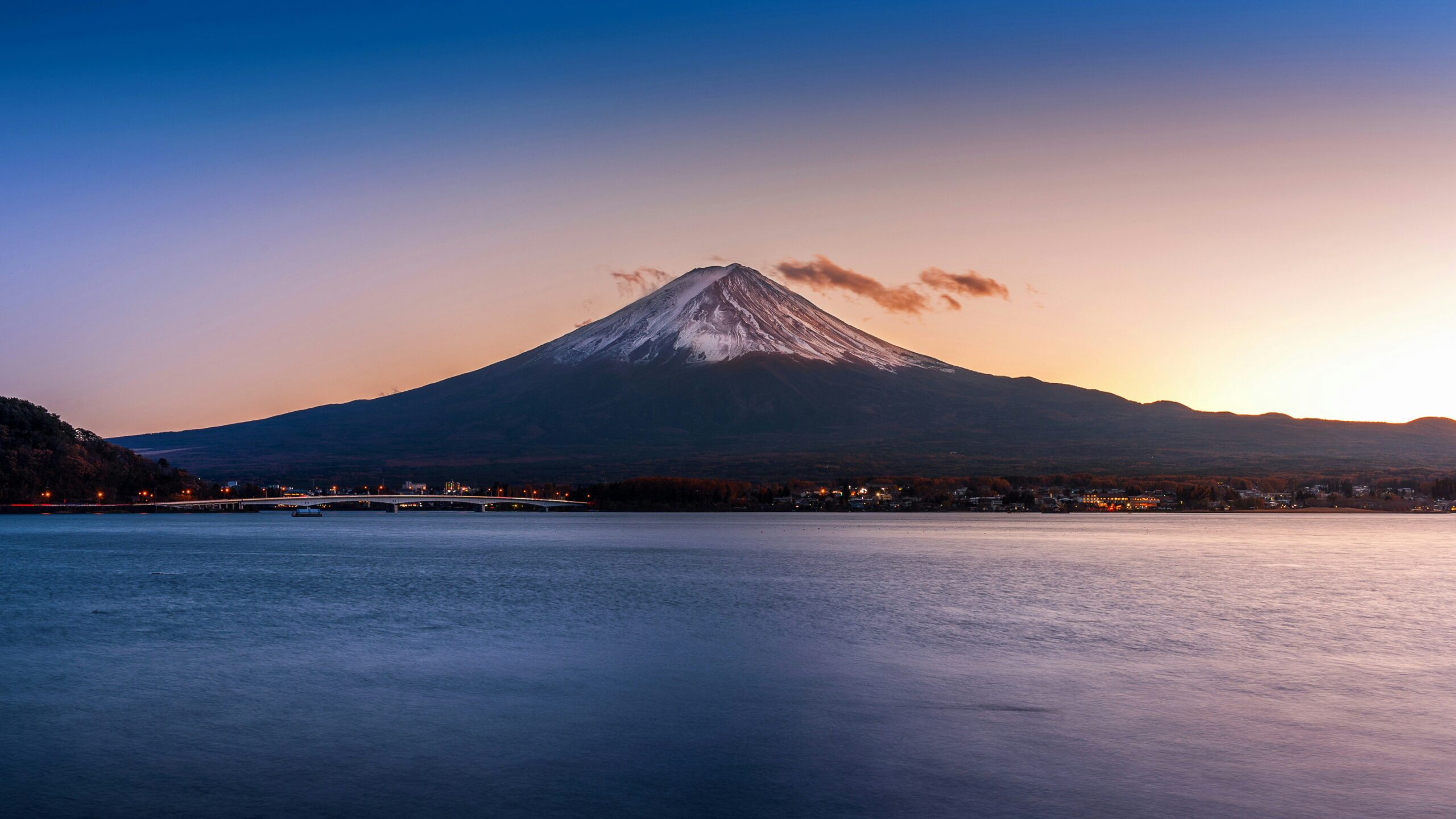 mount fuji at sunset