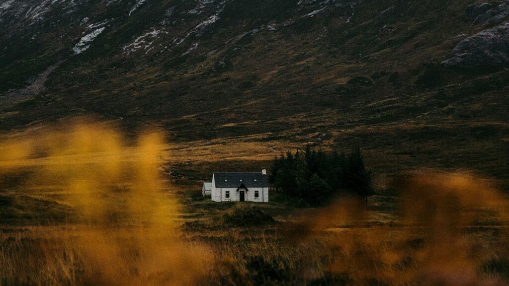 A cottage in the middle of Cairngorm National Park in the Scottish HIghlands