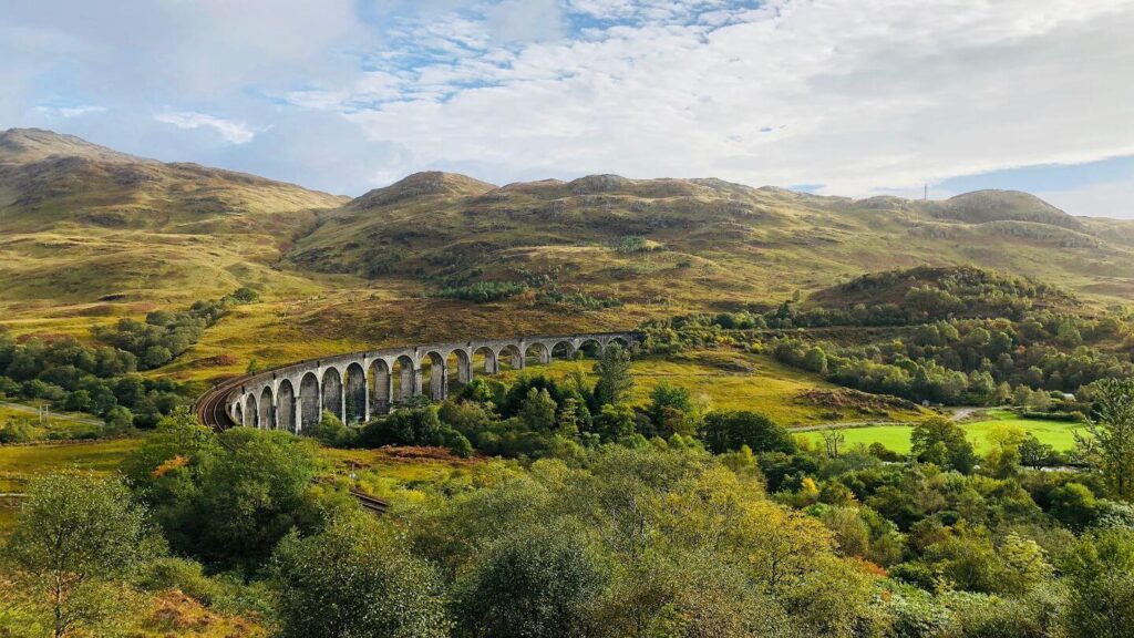 The Glenfinnan Viaduct in Scotland is a popular destination for nature travel enthusiasts.