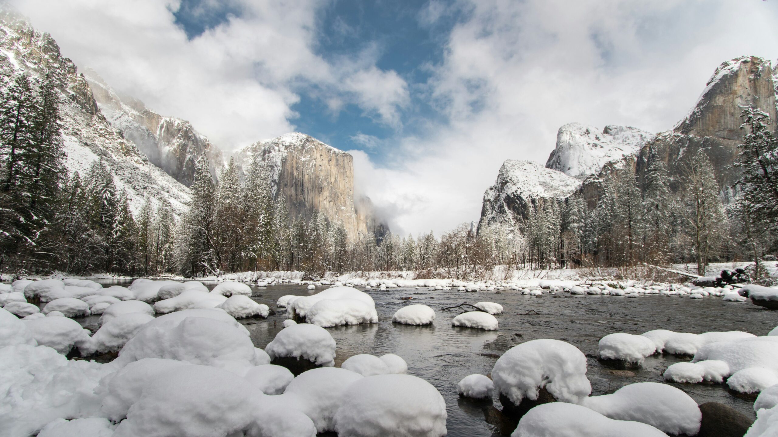Yosemite national park in the snow