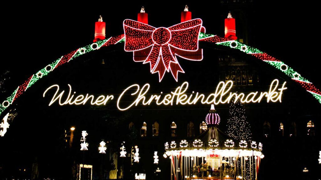 A Christkindlmarkt sign, Austria