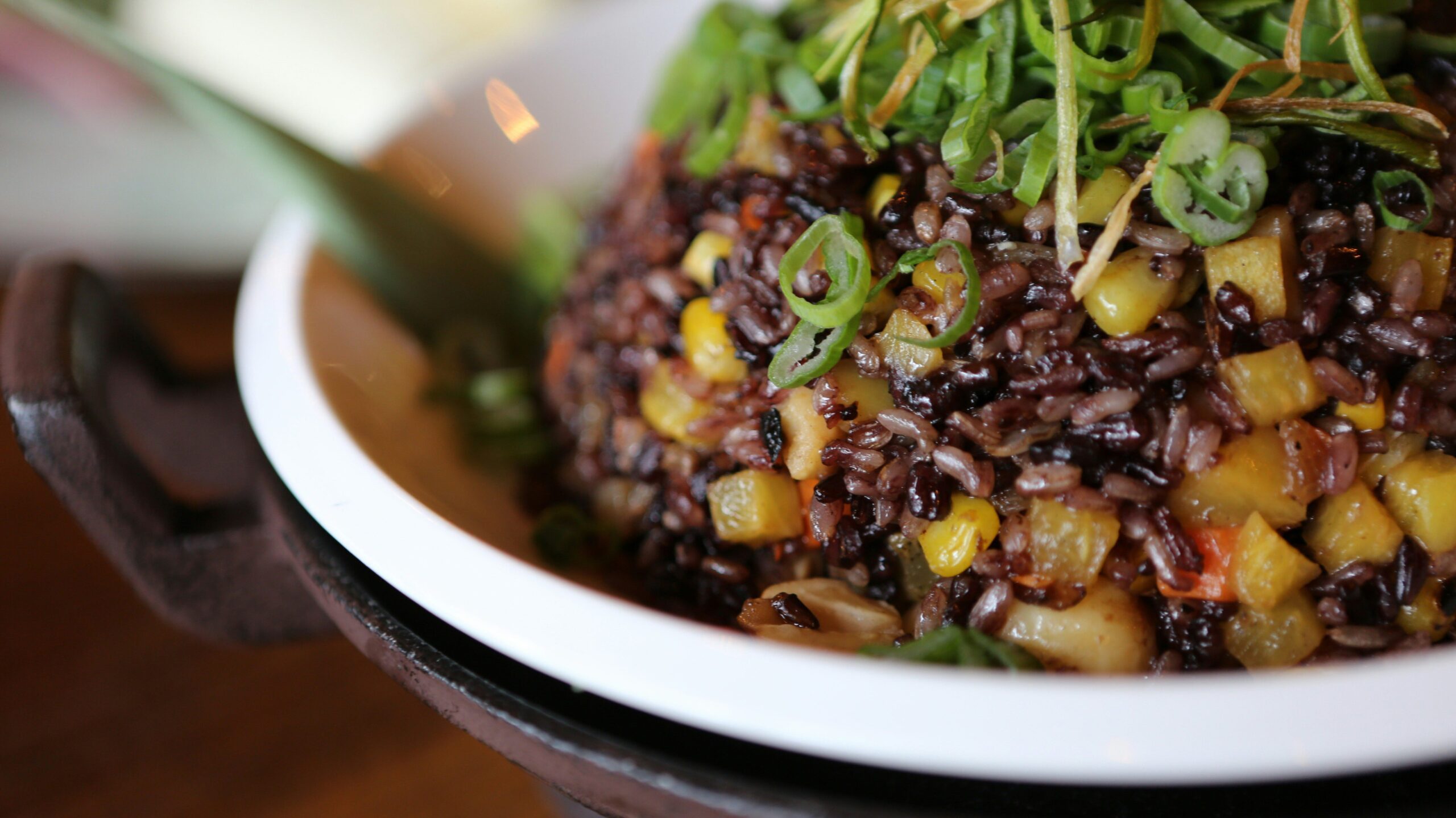 beans and rice with herbs