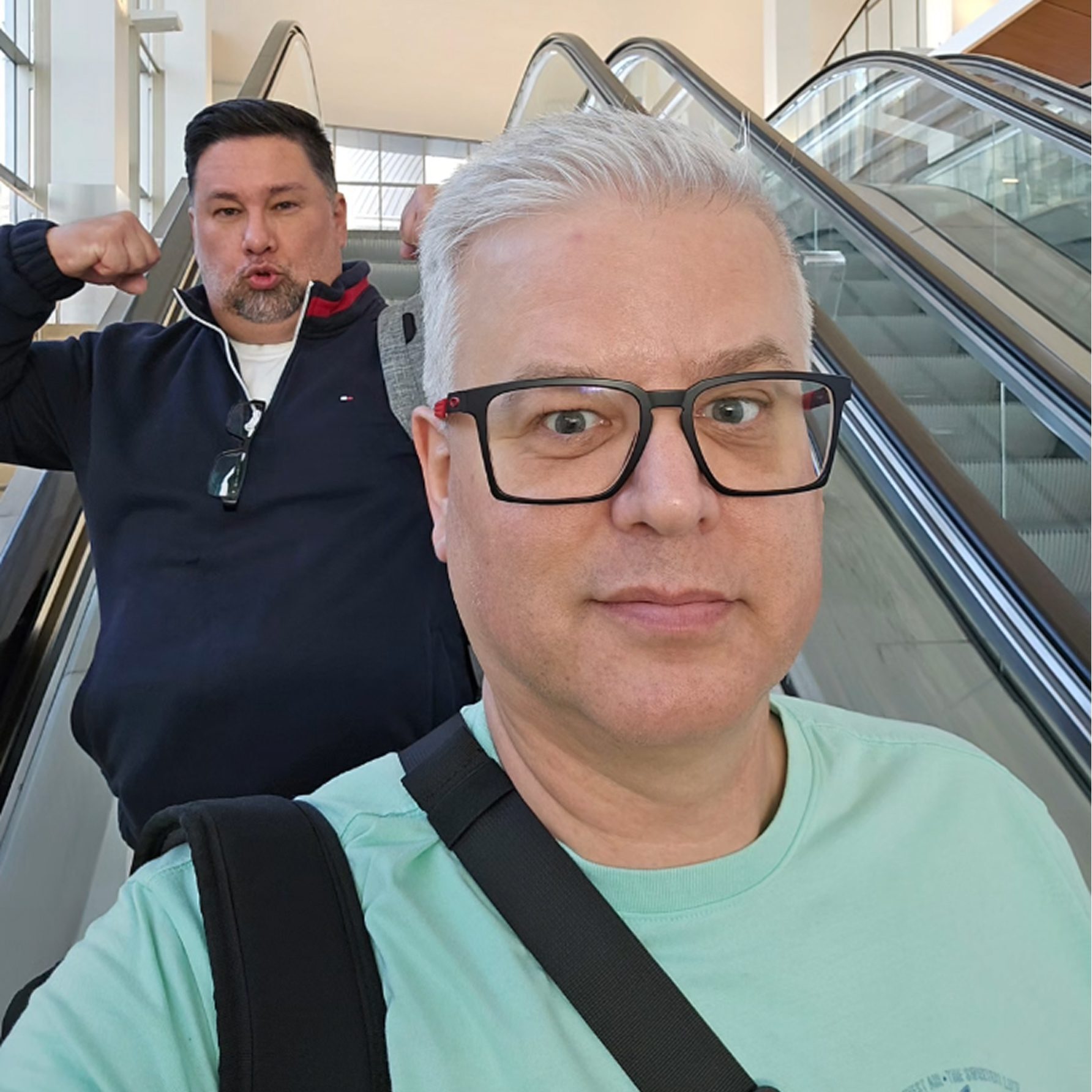 Keith and his partner travelling