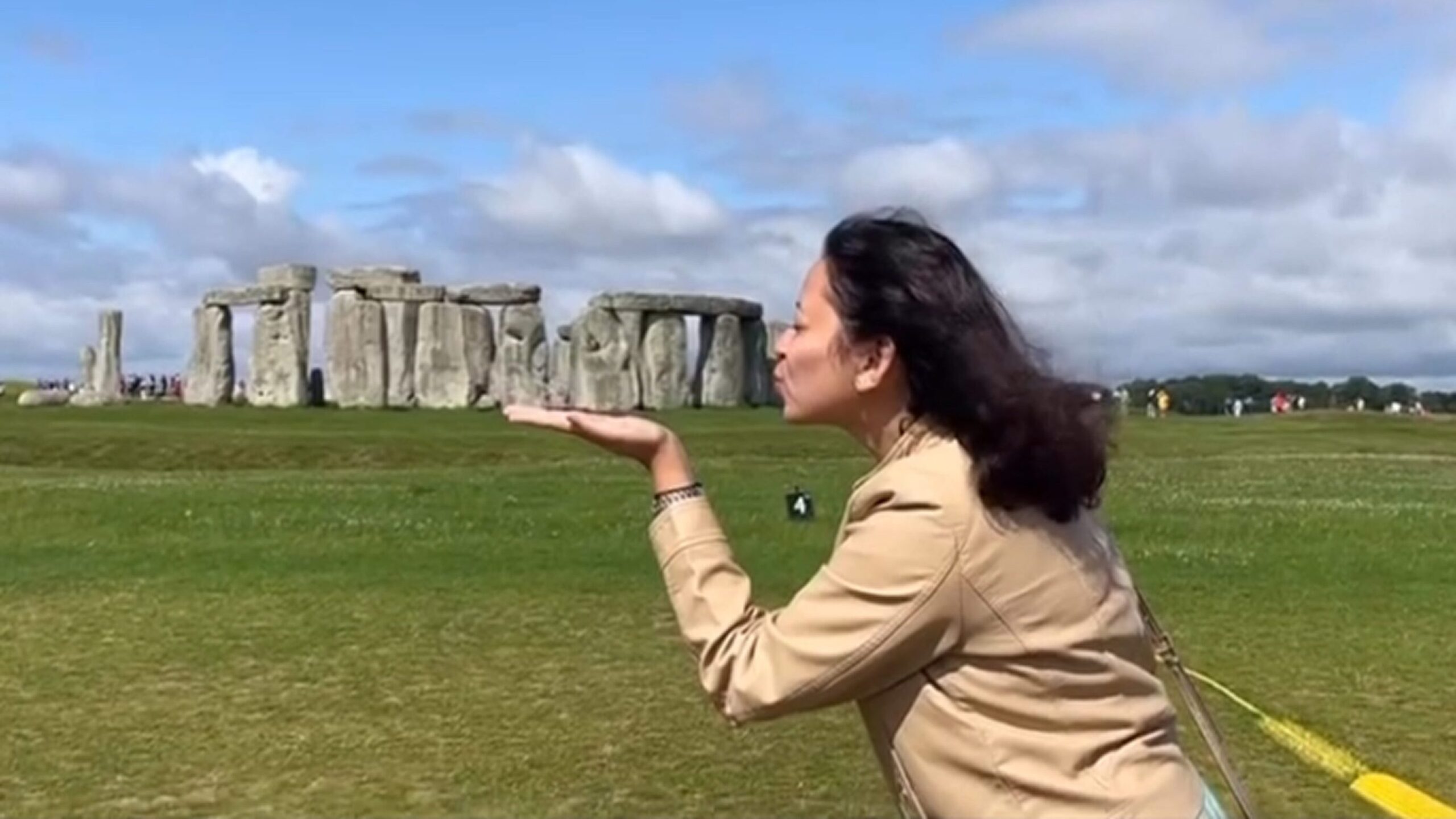 Past guest Shruti at Stone Henge