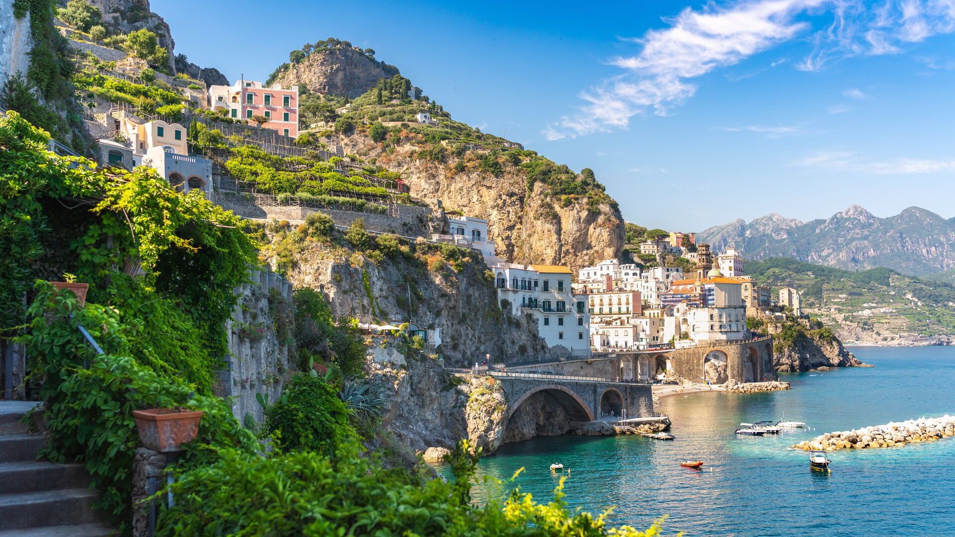 Beautiful cliffside town in Italy 