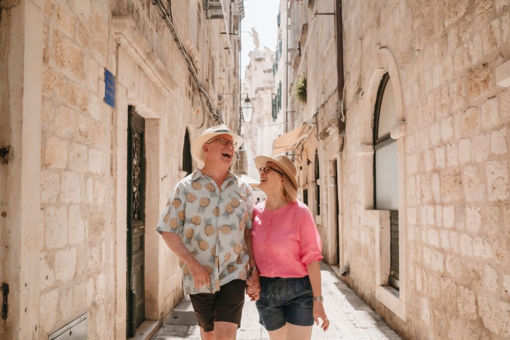 mand and woman laughing in croatia