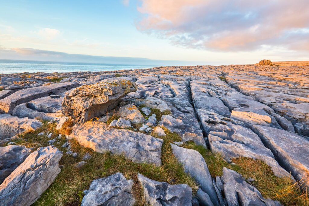 The Burren in Ireland at sunset