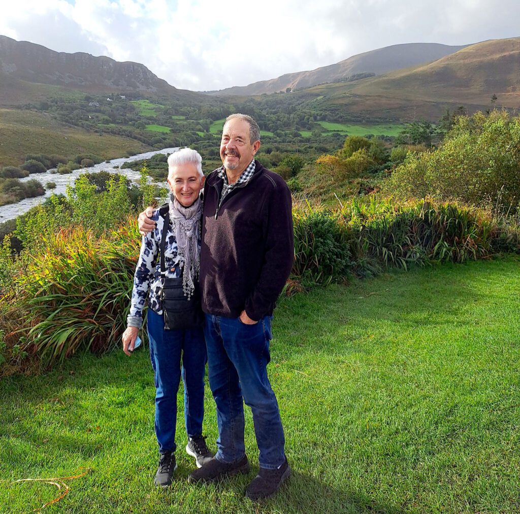 Past guest Annabel and her husband in the Irish countryside
