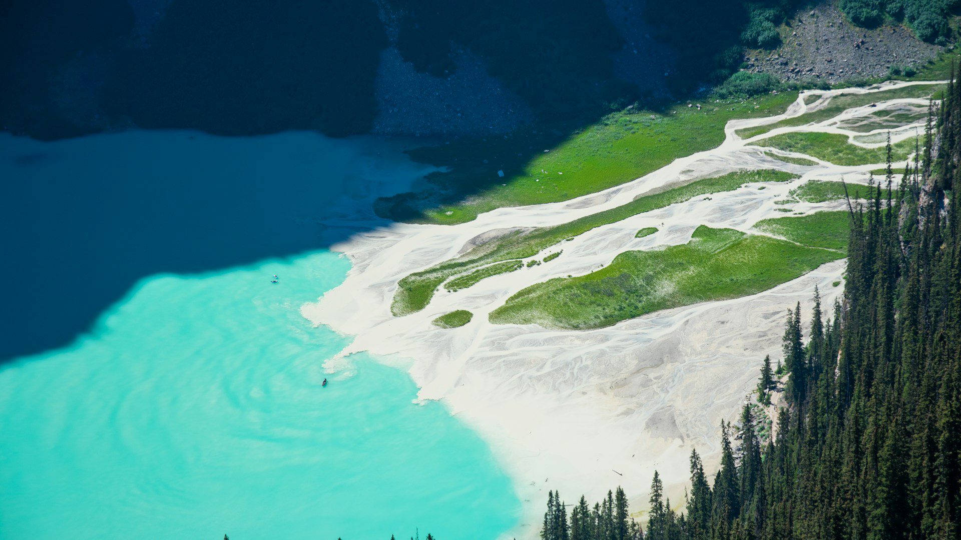 Aerial view of Lake Louise