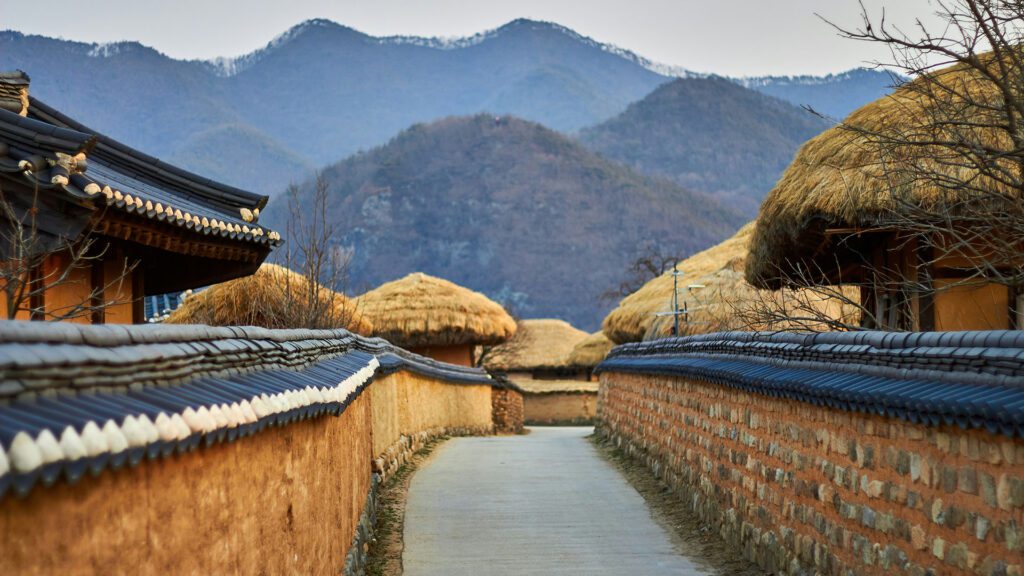 Traditional straw roofs of Hahoe Village