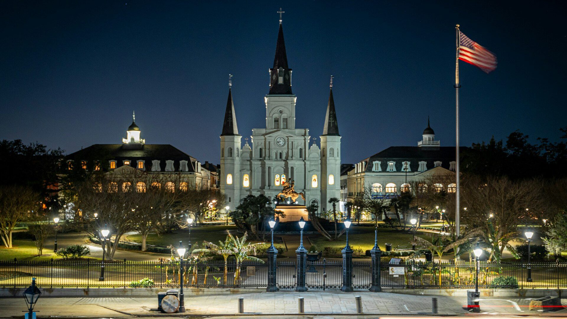 Jackson Square at night